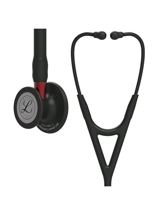 ليتمان 3 ام من ليتمان سماعة طبيب تشخيصية من كارديولوجي، قطعة صدر بلمسة نهائية سوداء، انبوب اسود، جذع احمر وسماعة راس سوداء، 27 انش، 6200 - Image 1